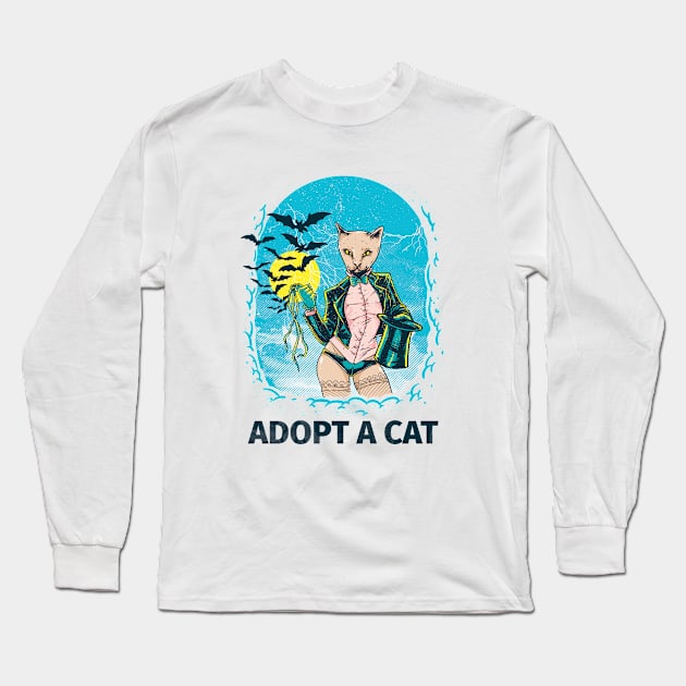 Adopt a cat Long Sleeve T-Shirt by Recovery Tee